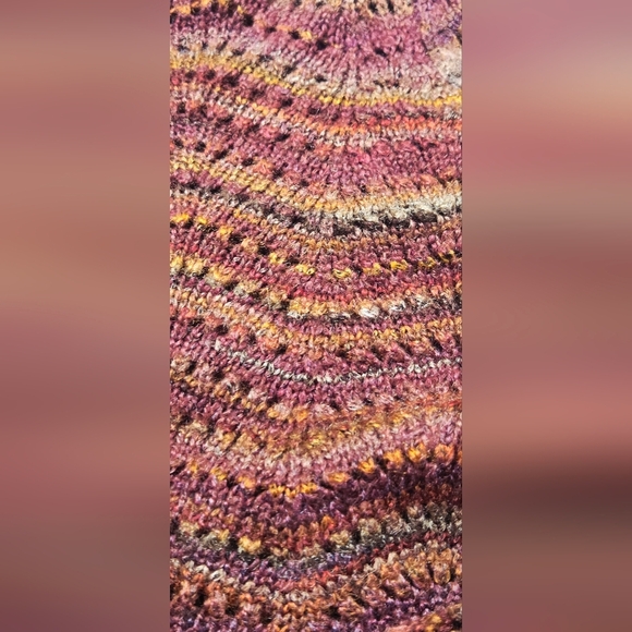 Royal Robbins Multi- Coloured Purple and Brown Crochet Knit Sz L Hooded Sweater - Picture 16 of 16